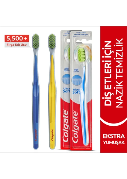 Ultra Soft Diş Etleri Için Nazik Temizlik Yumuşak Diş Fırçası x 2