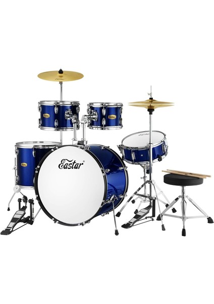 EDS-480MBE 22" 5 Parça Metallic Blue Akustik Davul