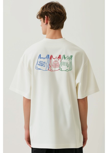 Toxic People Oversize T-Shirt Erkek - Ekru fiyatları
