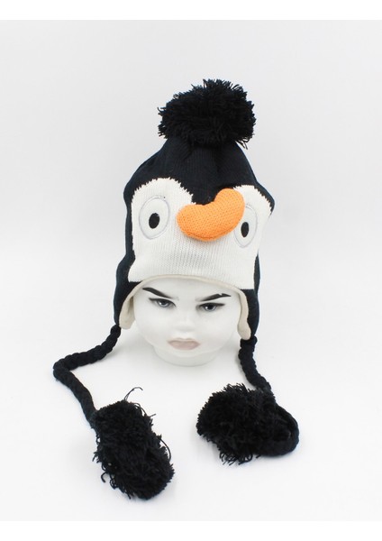 090 3000 Penguen Desenli Çocuk Bere Penguen Tek Ebat