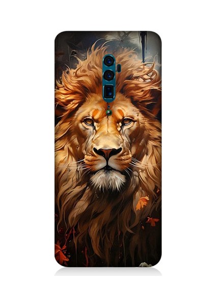Oppo Reno 10X Zoom Uyumlu Yorgun Savaşçı Aslan Desenli Silikon Kılıf