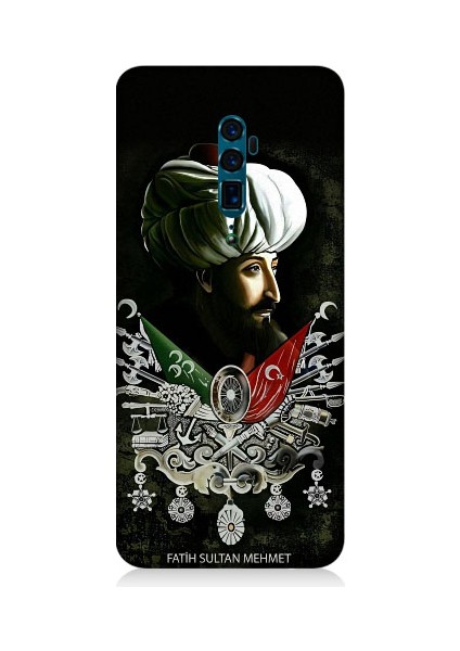 Oppo Reno 10X Zoom Uyumlu Fatih Sultan Mehmet Han Desenli Silikon Kılıf