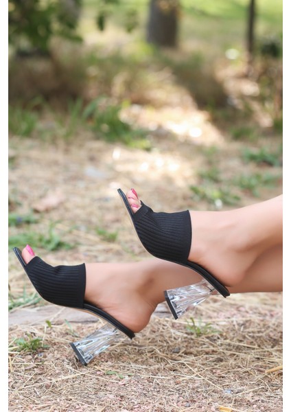 Evra Siyah Triko Topuklu Terlik fırsatları