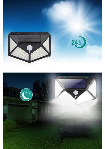 100 Ledli Güneş Enerjili Bahçe Lambası Solar Hareket Sensörlü Şarj DG1231 modelleri