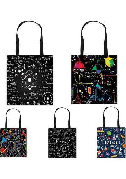 STDMATH01CW Stili 39X39CM Sevimli Matematik Fizik Formülü Omuz Çantası Bilim Deney Çanta Kız Kanvas Tote Çanta Kadın Büyük Kapasiteli Alışveriş Çantaları (Yurt Dışından) fiyatları