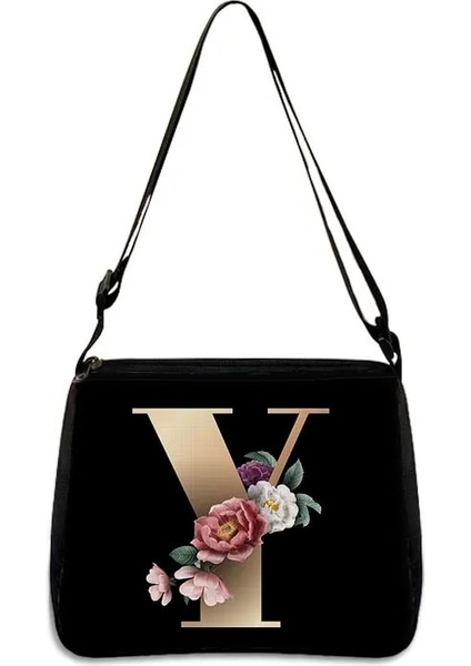 YXB26LETTERSC25CW Stili 20CMX24CM 26 Çiçek Mektup Omuz Çantası Simpl Tasarımcı Çantalar Omuz Kanvas Alışveriş A - Z Alfabe Messenger Çanta Parti Çanta (Yurt Dışından)