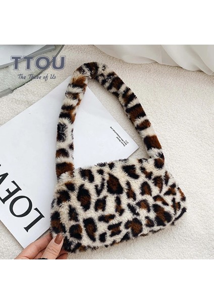 Gök Mavisi Tarzı 28X14X3CM 2021 Sonbahar Moda Trendy Peluş Koltukaltı Omuz Çantası Kadın Zebra Desen Çanta Lüks Küçük Taşınabilir Seyahat Çantası (Yurt Dışından)