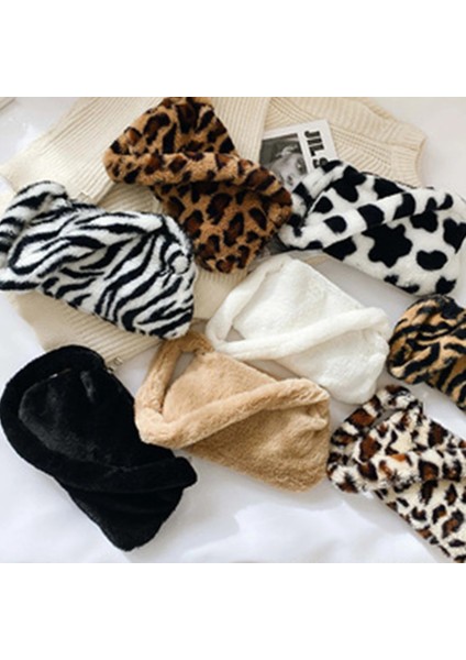 Gök Mavisi Tarzı 28X14X3CM 2021 Sonbahar Moda Trendy Peluş Koltukaltı Omuz Çantası Kadın Zebra Desen Çanta Lüks Küçük Taşınabilir Seyahat Çantası (Yurt Dışından)