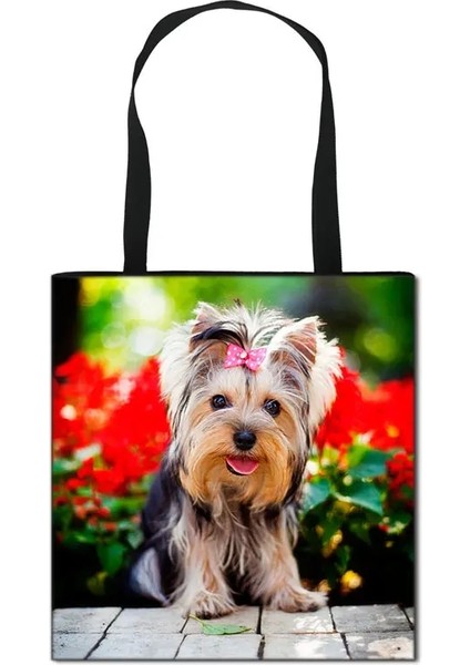 STDGOUG63 Stili S 34.5X34.5CM Alman Çoban Boston Terrier Bulldog Husky Köpek Nedensel Tote Çanta Kadın Çanta Bayan Omuz Çantaları Kanvas Alışveriş Çantası (Yurt Dışından) indirimleri