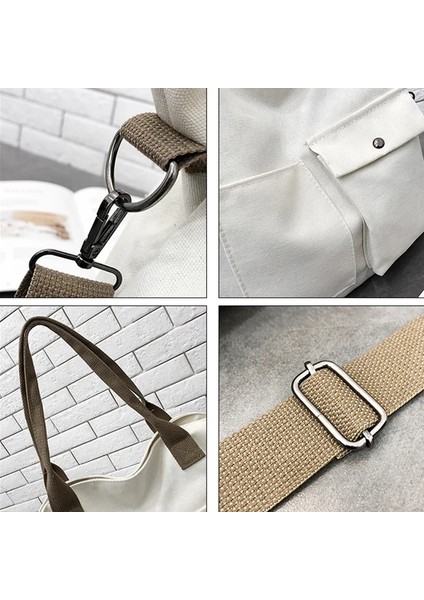 Siyah Stil 29X11X33CM Rahat Omuz Çantası Kadın Kadın Düzensiz Crossbody Çanta Kore Öğrencileri Üzerinde Kanvas Çanta Bayanlar Messenger Çanta Büyük Kapasiteli (Yurt Dışından) indirimleri