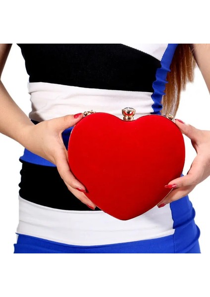 Mavi Stil Kadın Kız Akşam Parti Çantası Kalp Şekli Akşam Yemeği Debriyaj Çanta Düğün Balo Çanta Tote Bayan Lüks Çanta Pochette Femme (Yurt Dışından) modelleri