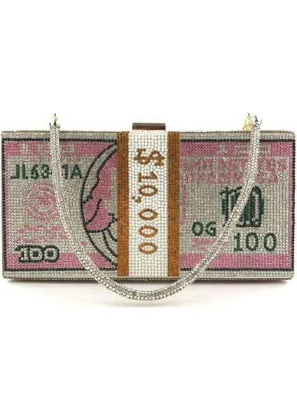 Stil 8 Stil Bling Para Debriyaj Taklidi Çanta Dolar Nakit Yığını Akşam Çanta Omuz Düğün Yemeği Çanta 8 Renk Yaz (Yurt Dışından)