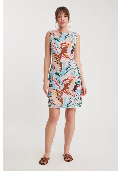 Sıfır Kol Renkli Elbise fiyatları