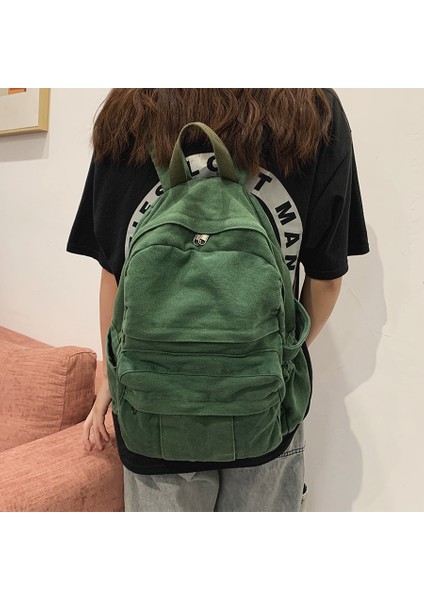 Siyah 1 Stil Vintage Rahat Sırt Çantası Kadın Seyahat Çantası Moda Yüksek Kapasiteli Düz Renk Kadın Sırt Çantası Öğrenci Fermuarlı Okul Çantası (Yurt Dışından) fırsatları