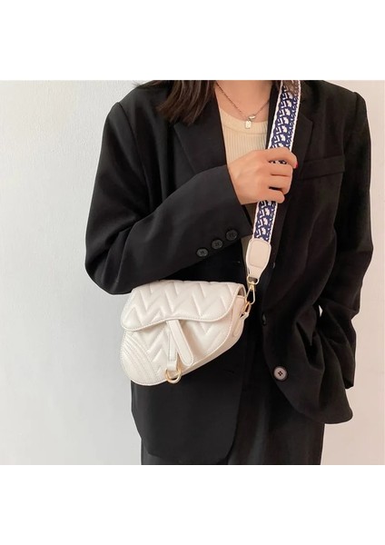 Siyah Stil Düzensiz Retro Basit Messenger Eyer Çanta Örgülü Omuz Askısı Batı Moda Koltukaltı Çanta Kadın (Yurt Dışından) indirimleri