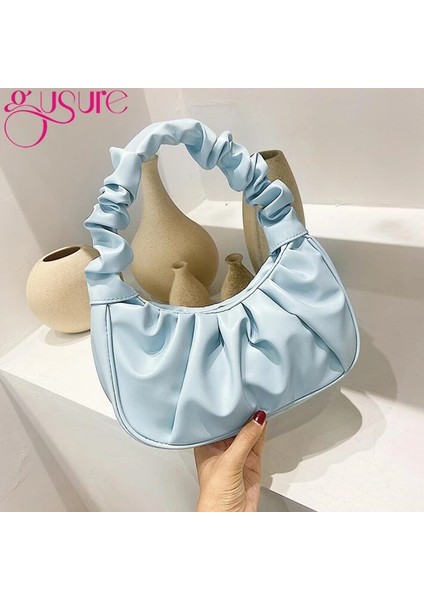 Haki Stili Gusure Trendy Kadın Bulutlar Çanta ve Çantalar Basit Omuz Çantası Koltukaltı Kadın Koltukaltı Tyle Yaz Küçük Tote Çanta (Yurt Dışından) fırsatları