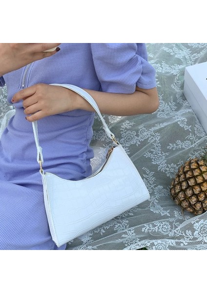 Sarı Stil 24X6X16CM Moda Pu Deri Kadın Hobos Koltukaltı Çanta Timsah Desen Bayanlar Küçük Omuz Çantaları Parlak Renkler Kadın Çanta Çanta (Yurt Dışından) modelleri