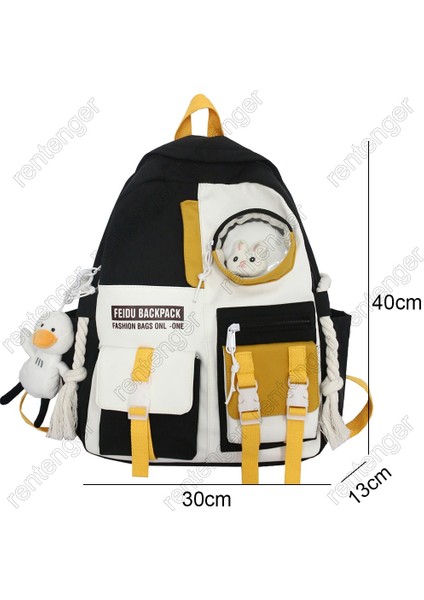 Pembe Stil Ördek Bebek Yok Kadın Harajuku Naylon Çanta Kawaii Kız Kolej Öğrenci Sırt Çantası Su Geçirmez Moda Bayanlar Okul Çantası Kitap Kadın Sevimli Sırt Çantası Yeni (Yurt Dışından) indirimleri