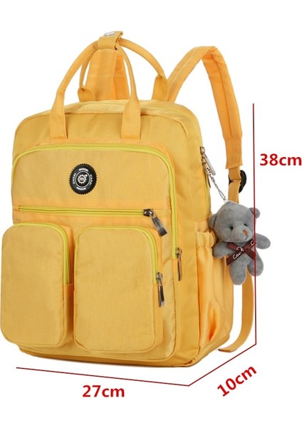 Sarı Stil 27X10X38CM 2021 Moda Kadın Sırt Çantası Su Geçirmez Naylon Yumuşak Saplı Katı Çok Cep Seyahat Fermuar Mochila Feminina Kese Dos Okul Çantaları (Yurt Dışından) modelleri