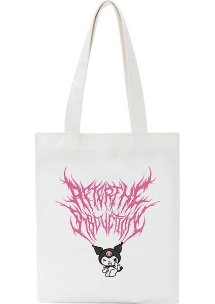 No.3 Tarzı 28X33CM Kawaii Harajuku Y2K Çizgi Film Anime Çantaları Alışveriş Çantası Kanvas Alışveriş Çantası Yeniden Kullanılabilir Bez Çanta Çanta Omuz Çantaları Katlanabilir (Yurt Dışından)