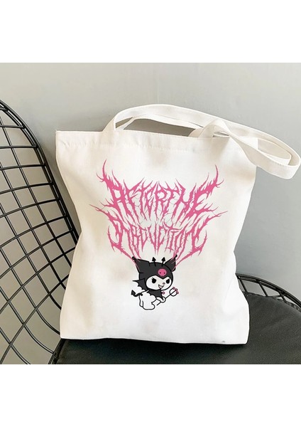 No.3 Tarzı 28X33CM Kawaii Harajuku Y2K Çizgi Film Anime Çantaları Alışveriş Çantası Kanvas Alışveriş Çantası Yeniden Kullanılabilir Bez Çanta Çanta Omuz Çantaları Katlanabilir (Yurt Dışından) modelleri