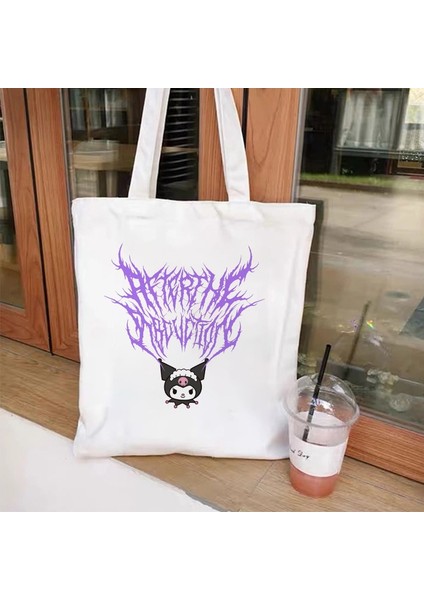 No.3 Tarzı 28X33CM Kawaii Harajuku Y2K Çizgi Film Anime Çantaları Alışveriş Çantası Kanvas Alışveriş Çantası Yeniden Kullanılabilir Bez Çanta Çanta Omuz Çantaları Katlanabilir (Yurt Dışından) fırsatları