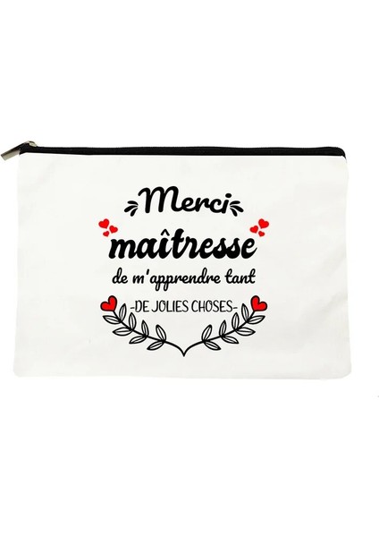 W01350-TBWH-D Stili Fransız Baskı Makyaj Çantaları Kadın Kozmetik Çantası Seyahat Tuvalet Organizatör Kadın Depolama Makyaj Çantaları Kalem Çantası Öğretmen Hediyeleri (Yurt Dışından)