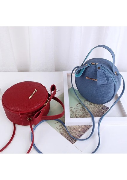 Pembe-Yuvarlak Şekil Stili Sıcak Satış Tatlı Dantel Yuvarlak Çanta Womemall Taze Çiçek Zincir Omuz Için Yüksek Li Pu Deri Kadın Crossbody Çanta (Yurt Dışından)