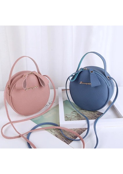 Pembe-Yuvarlak Şekil Stili Sıcak Satış Tatlı Dantel Yuvarlak Çanta Womemall Taze Çiçek Zincir Omuz Için Yüksek Li Pu Deri Kadın Crossbody Çanta (Yurt Dışından)
