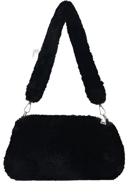 No.1 Tarzı Kabarık Omuz Askılı Çanta Peluş Yumuşak Koltukaltı Omuz Moda Rahat Yumuşak Crossbody Çanta Kadın Tote Çanta Debriyaj Çanta (Yurt Dışından)