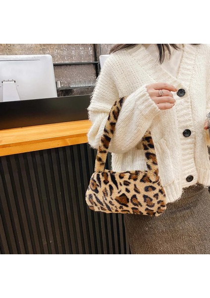 No.1 Tarzı Kabarık Omuz Askılı Çanta Peluş Yumuşak Koltukaltı Omuz Moda Rahat Yumuşak Crossbody Çanta Kadın Tote Çanta Debriyaj Çanta (Yurt Dışından) indirimleri