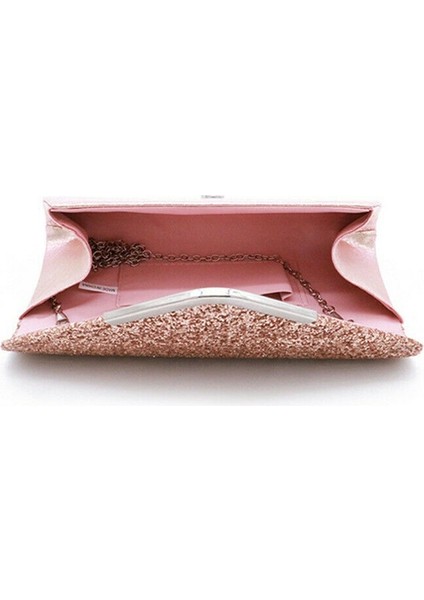 Pembe Tarzı Moda Lady Kadınlar Glitter Debriyaj Cüzdan Uzun Akşam Düğün Balo Çanta Çanta (Yurt Dışından) indirimleri