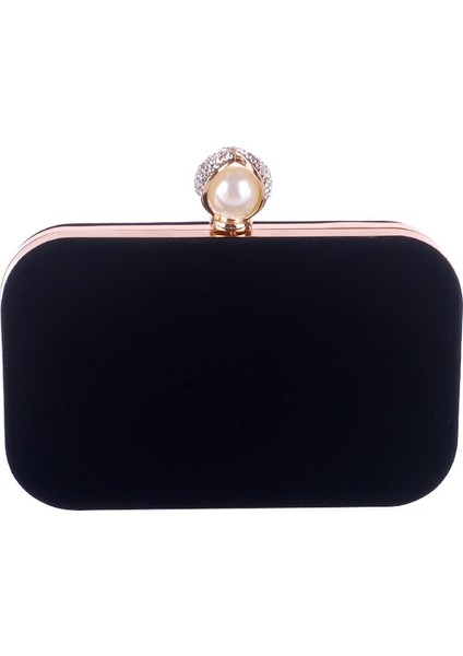 Siyah C Stili Kırmızı Kadın Debriyaj Akşam Çanta Çanta ile Ayrılabilir Zincir Çanta Düğün Kokteyl Parti Kadife Manşonlar Balo Düğün Omuz (Yurt Dışından)