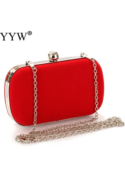 Siyah C Stili Kırmızı Kadın Debriyaj Akşam Çanta Çanta ile Ayrılabilir Zincir Çanta Düğün Kokteyl Parti Kadife Manşonlar Balo Düğün Omuz (Yurt Dışından) modelleri