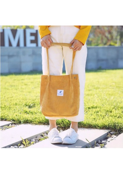 Kırmızı Stil Abay Kadın Omuz Çantası Orduroy Crossbody Kadın Çanta Yeniden Kullanılabilir Alışveriş Çantası Rahat Çanta Kadın Öğrenci Basit Omuz Çantası (Yurt Dışından) indirimleri