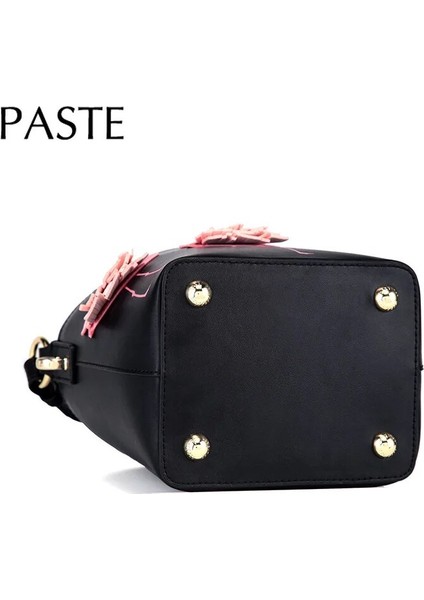 Pembe Tarzı Flamingo Nakış Tasarım Güzel Pembe Kova Çanta Küçük Pu Deri Kadın Omuz Çantası Sevimli Kız Crossbody Çanta Günlük Çanta (Yurt Dışından) indirimleri