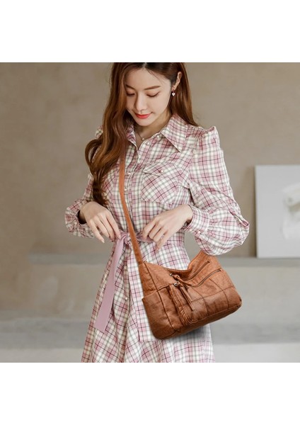 Stil2-Gri Stili Wome Için Yumuşak Deri Omuz Crossbody Çantaları Yeni Lüks Çantalar Kadın Çantaları Tasarımcı Messenger Çanta Çantalar ve El Çantaları (Yurt Dışından) modelleri