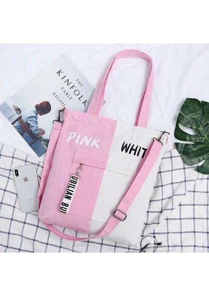 Siyah-B Tarzı Large Capacity Women's Canvas Bag New Casual All-Match Shoulder Bag Messenger Bag Student Zipper Handbag School Bag (Yurt Dışından) indirimleri