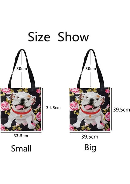 SKDLPGS28 Stili L 39.5X39.5CM Kadın Modası Çok Fonksiyonlu Kadın Çanta Katlanabilir Yeniden Kullanılabilir Rahat Kanvas Alışveriş Çantası 3D Köpek Dachshund Baskı Omuz Çantası (Yurt Dışından) fırsatları