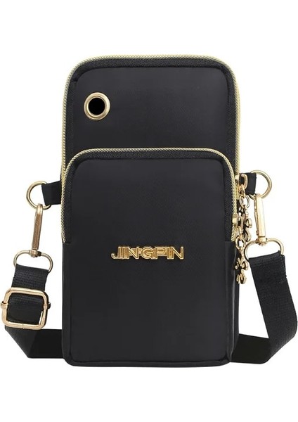 Siyah Stil 18CM 10CM 8cm Sıcak Cep Telefonu Tek Omuz Çantası Moda Kore Spor Kol Çantası Eğlence Tek Eğimli Çapraz Çanta Cep Kadın Kanvas Çanta (Yurt Dışından)