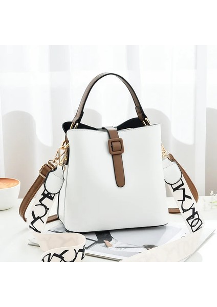 Siyah Stil Sıcak Satış Kadın Çantası Yeni Kadın Geniş Omuz Askısı Kova Çanta Moda Büyük Kapasiteli Tek Omuz Messenger Çanta Kadın (Yurt Dışından) modelleri
