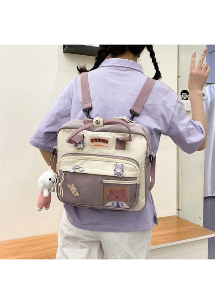 Yeşil Stil Aksesuarlarla Kawaii Yatay Sırt Çantası Genç Kız Için Taşınabilir Çok Fonksiyonlu Seyahat Omuz Çantaları Kadın Küçük Schoolbag Kadın Sırt Çantaları (Yurt Dışından) fırsatları