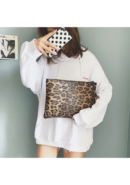 Gri Tarzı Lüks Tasarımcı Trendy Çanta Yeni Moda Leopar Baskı Bayanlar Debriyaj Çok Renkli Retro Düz Çanta Büyük Kapasiteli Debriyaj (Yurt Dışından) fiyatları