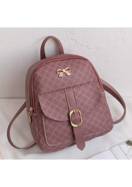 Pembe Tarzı Baskı Retro Mektup Lüks Tasarımcı Pu Deri Kadınlar Için Küçük Sırt Çantası Yenı Trendy Kız Öğrencileri Sırt Çantaları Seyahat Çantası Mochila (Yurt Dışından)