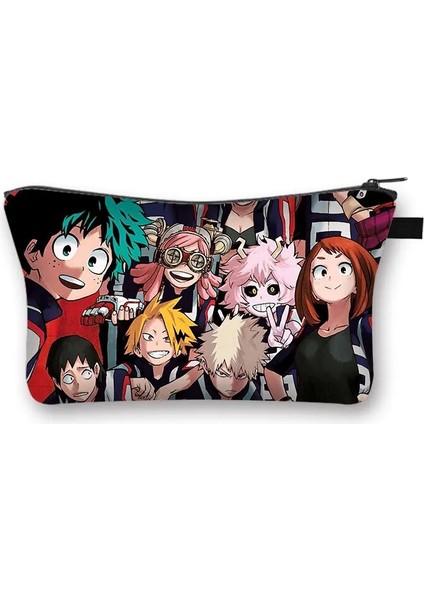 SHZBMYHERO17CW Stili Anime My Hero Academia Kozmetik Çantası Boku No Hero Academia Makyaj Çantası Todoroki Shoto Bakugou Katsuki Debriyaj Kızları Tuvalet Çantası (Yurt Dışından)