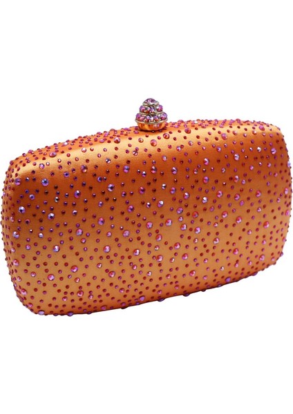 Turuncu Tarzı Oval Şekil Rhinestones Kristal Debriyaj Akşam Çantaları Bayan Parti Kokteyl Akşam Balo Için (Yurt Dışından)