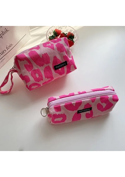 Küçük Siyah Ekose Stili Japon Tarzı Ekose Kozmetik Çantası Kadın Kanvas Çanta Çanta Organizatör Kalem Çantaları Ruj Çanta Makyaj Çantası Kadın Leopar Çanta (Yurt Dışından) modelleri