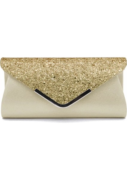 Altın Tarzı Noenname Kadın Glitter Pırıltılı Zarf Bayanlar Sequins Akşam Partisi Balo Akıllı Jane Debriyaj Çanta Çanta (Yurt Dışından)