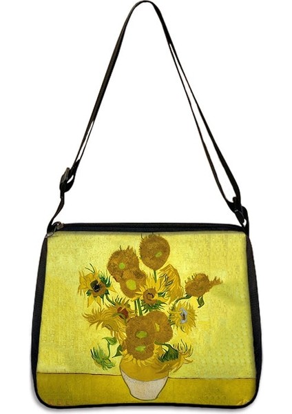 YXBSJMHS14 Stili 20CMX24CM Van Gogh Yıldızlı Gece Omuz Ayçiçeği Yağlıboya Tuval Tote Çanta Retro Mona Lisa Sanat Moda Çanta Kadın Eğlence Debriyaj (Yurt Dışından) fırsatları