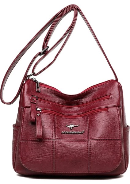 Burgundy Style 1 Style Wome Için Yumuşak Pu Deri Crossbody Çanta Lüks Çanta Kadın Çanta Tasarımcısı Yüksek Li Omuz Messenger Çanta Ana Kesesi (Yurt Dışından)